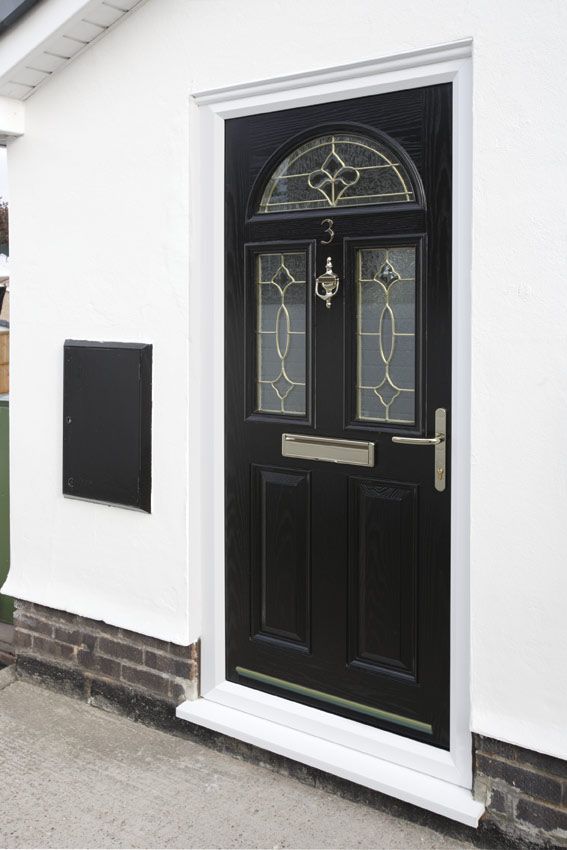 black entrance door