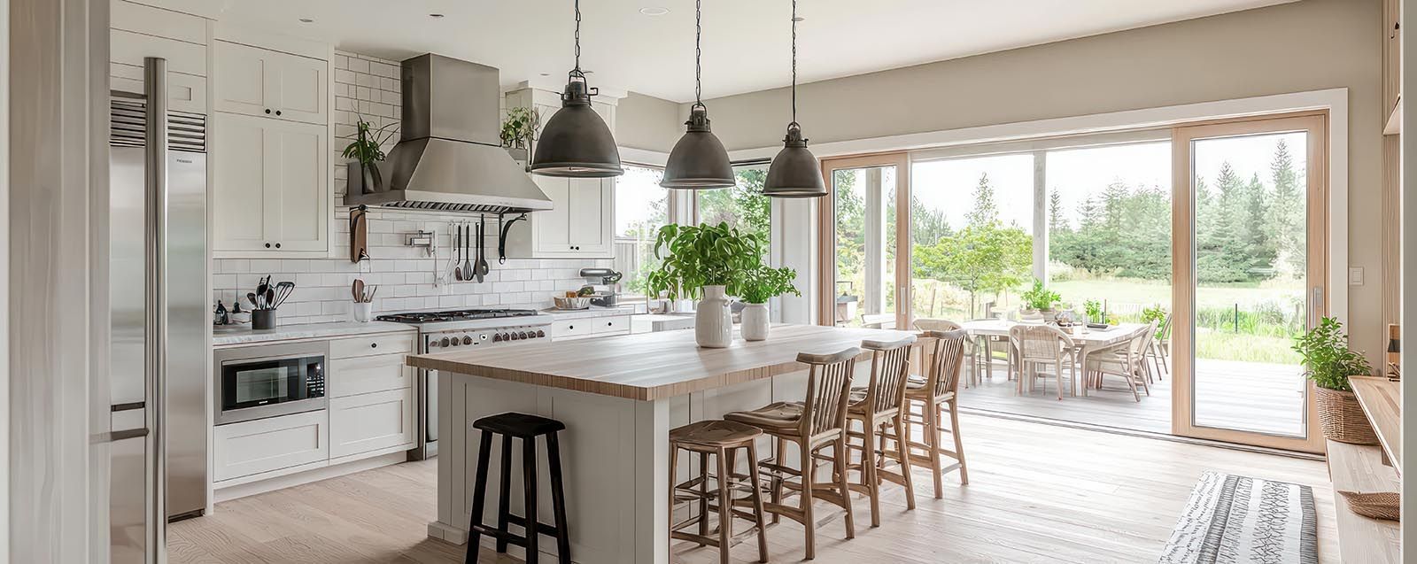 kitchen with sliding doors