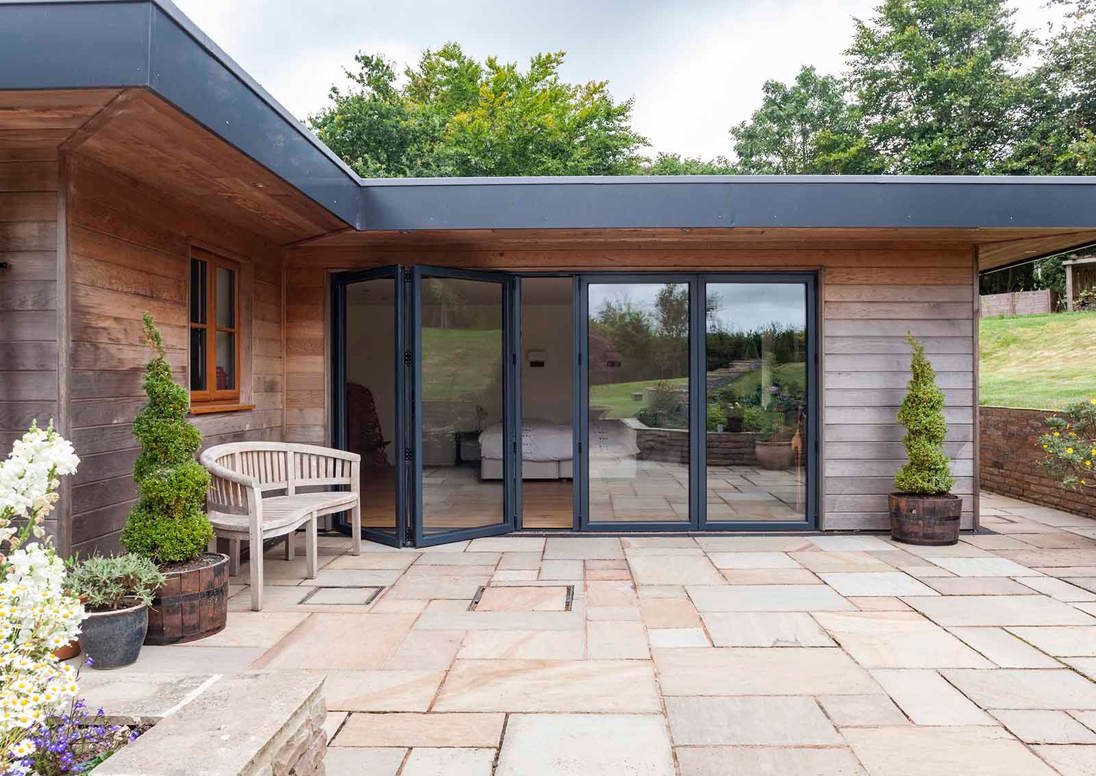 open bifold doors 4 panel