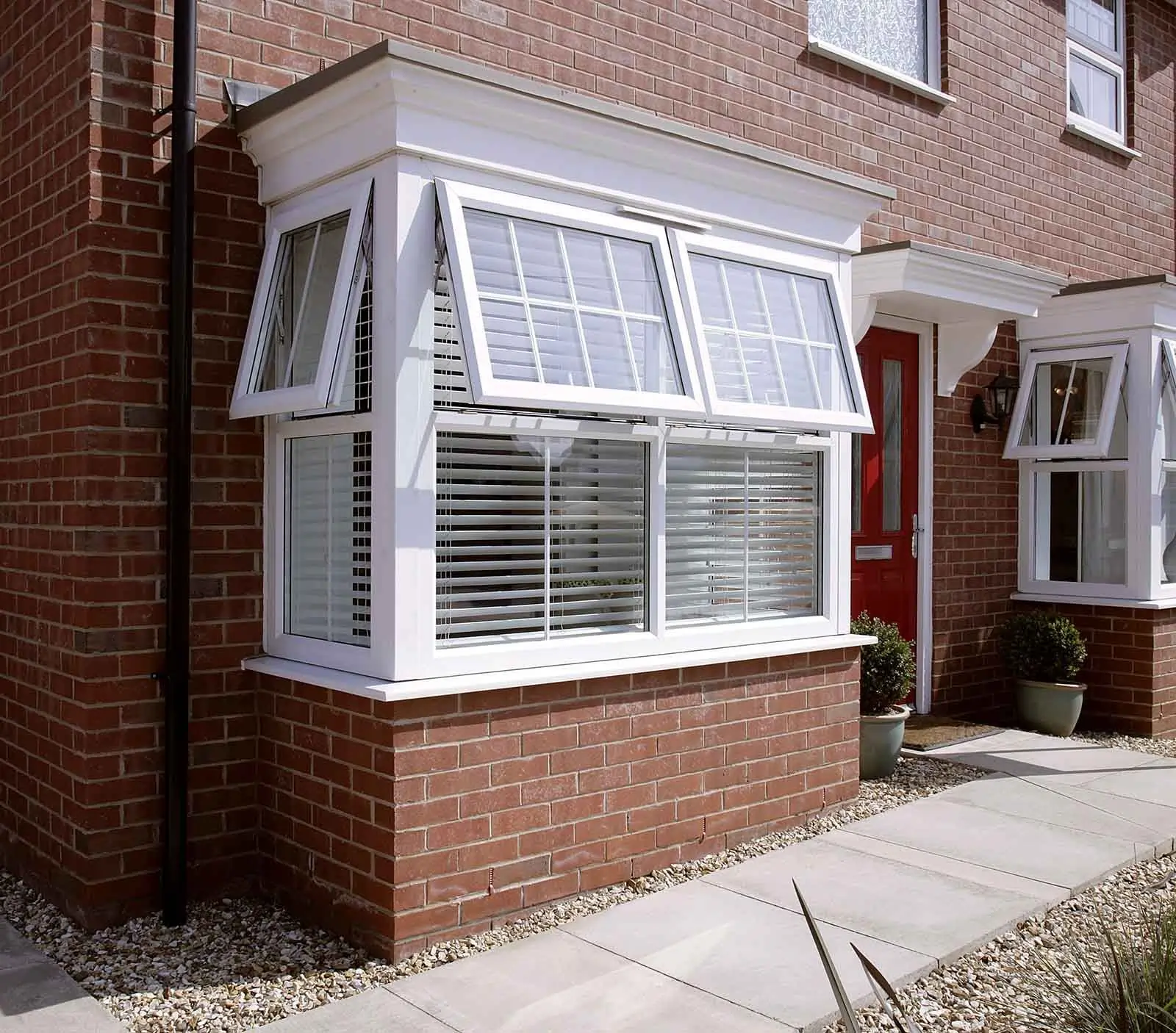 large bay window with top windows open