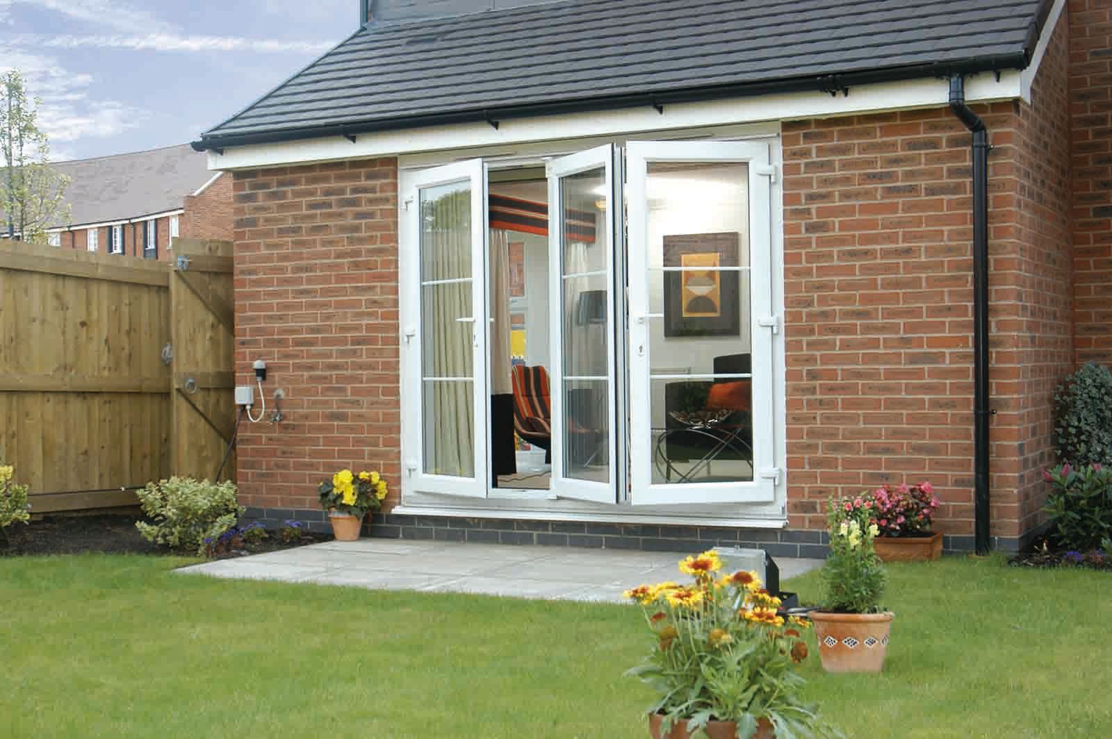 white bifold doors